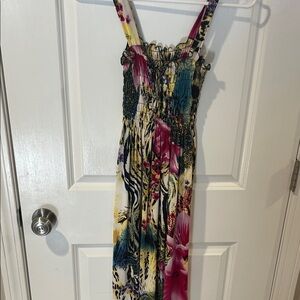 Floral Print Sleeveless Maxi Dress